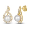 Thumbnail Image 1 of Le Vian Freshwater Cultured Pearl Earrings 5/8 ct tw Diamonds 14K Honey Gold