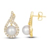 Thumbnail Image 1 of Le Vian Cultured Freshwater Pearl Earrings 5/8 ct tw Diamonds 14K Honey Gold
