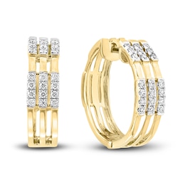LALI Jewels Diamond Huggie Earrings 1/4 ct tw Round 14K Yellow Gold
