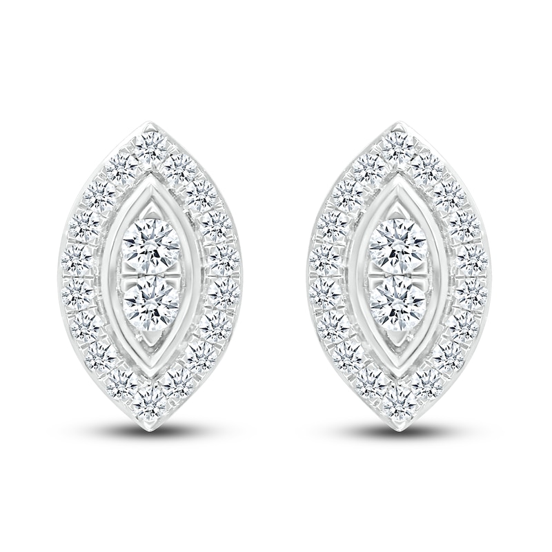Diamond Stud Earrings 5/8 ct tw Round 10K White Gold
