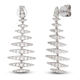 LALI Jewels Diamond Earrings 1 1/3 ct tw Round 14K White Gold