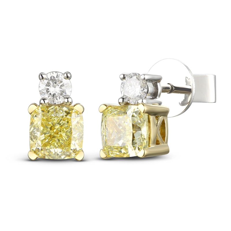 Le Vian Sunny Yellow Diamond Earrings 1 1/3 ct tw 18K Honey Gold/Platinum