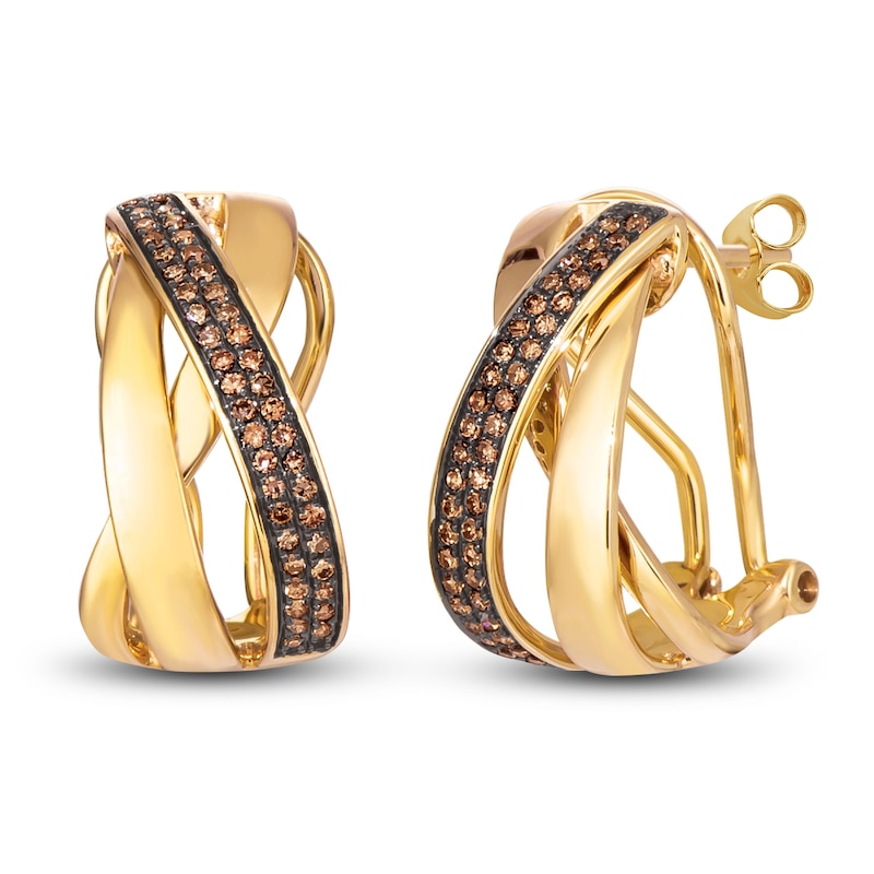 Le Vian Chocolate Diamond Earrings 1/2 ct tw Diamonds 14K Honey Gold