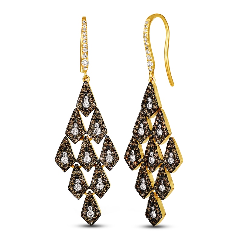 Main Image 1 of Le Vian Diamond Earrings 1-5/8 ct tw Diamonds 14K Honey Gold