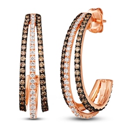 Le Vian Diamond Earrings 1-5/8 ct tw Diamonds 14K Strawberry Gold
