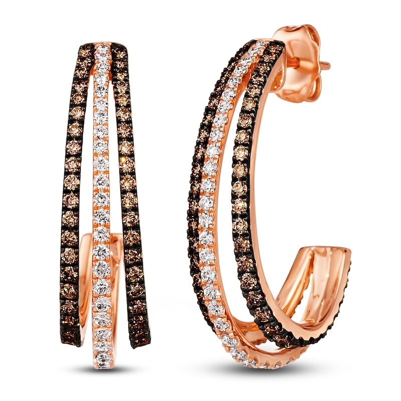 Le Vian Diamond Earrings 1-5/8 ct tw Diamonds 14K Strawberry Gold