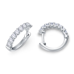 Diamond Hoop Earrings 1/2 ct tw Round 14K White Gold