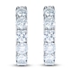 Thumbnail Image 2 of Diamond Hoop Earrings 1/2 ct tw Round 14K White Gold