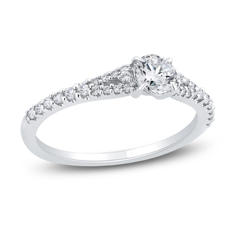 Main Image 1 of Diamond Engagement Ring 5/8 ct tw Round 14K White Gold