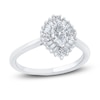 Thumbnail Image 1 of Diamond Engagement Ring 3/4 ct tw Pear-shaped/Round/Baguette 14K White Gold