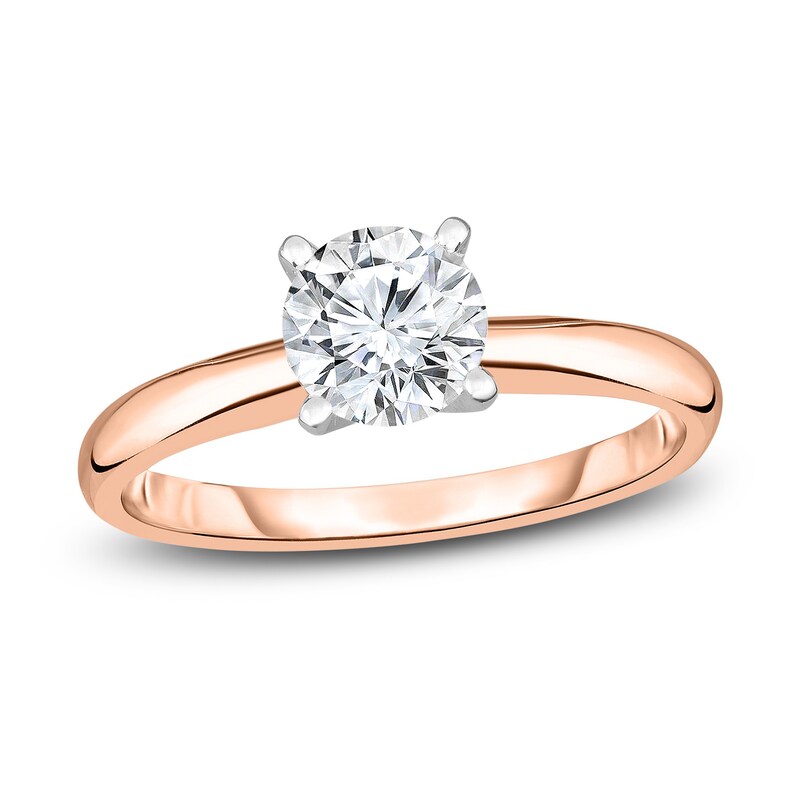 Main Image 1 of Diamond Solitaire Engagement Ring 1/3 ct tw Round 14K Rose Gold (I2/I)