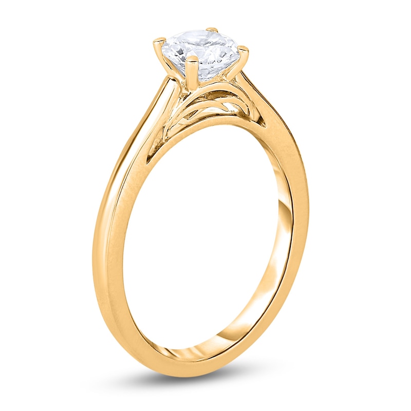 Main Image 2 of Diamond Solitaire Engagement Ring 1/2 ct tw Round 14K Yellow Gold (I2/I)