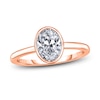 Thumbnail Image 1 of Diamond Solitaire Engagement Ring 1 ct tw Bezel-Set Oval 14K Rose Gold (I2/I)