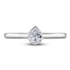 Thumbnail Image 3 of Diamond Solitaire Engagement Ring 1/2 ct tw Bezel-Set Pear-cut 14K White Gold (I2/I)