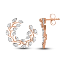 Diamond Earrings 1 ct tw Round 14K Rose Gold