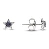 Thumbnail Image 1 of Lab-Created Alexandrite Star Stud Earrings 1/20 ct tw Diamonds 14K White Gold