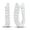 Thumbnail Image 2 of Diamond Hoop Earrings 1/8 ct tw Round 10K White Gold