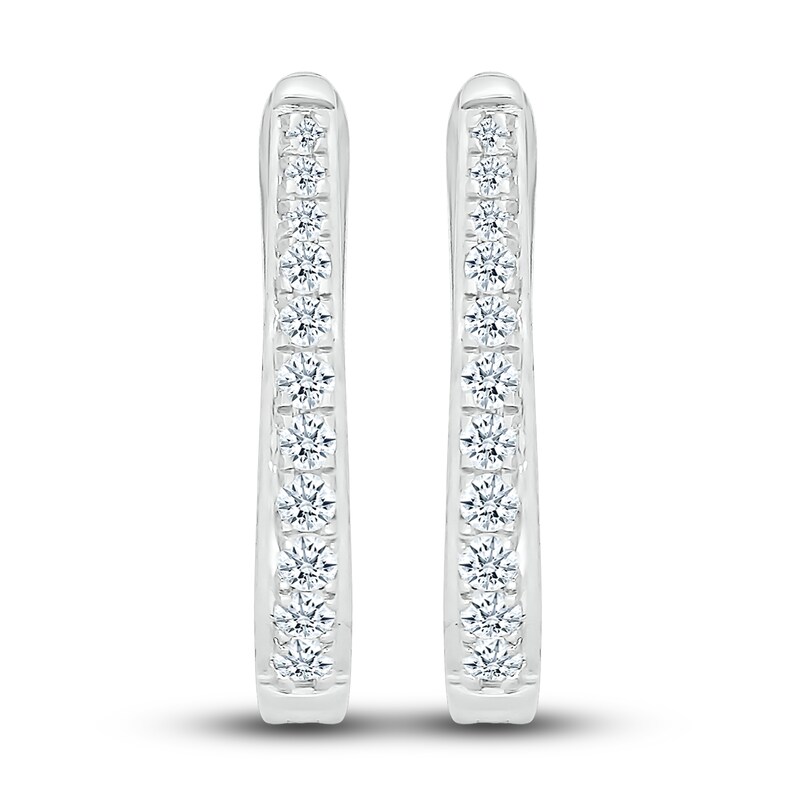 Diamond Hoop Earrings 1/8 ct tw Round 10K White Gold