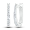 Thumbnail Image 1 of Diamond Hoop Earrings 1/8 ct tw Round 10K White Gold