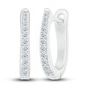 Thumbnail Image 1 of Diamond Hoop Earrings 1/8 ct tw Round 10K White Gold