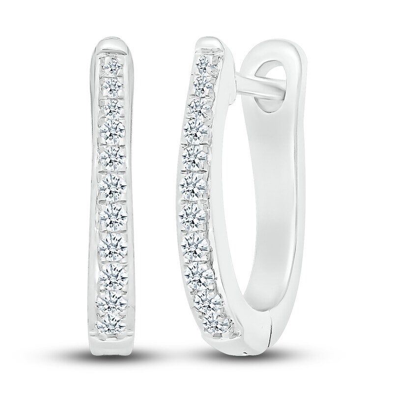 Diamond Hoop Earrings 1/8 ct tw Round 10K White Gold