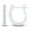 Thumbnail Image 2 of Diamond Hoop Earrings 1/8 ct tw Round 10K White Gold