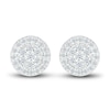Thumbnail Image 1 of Diamond Halo Stud Earrings 1/6 ct tw Round 10K White Gold