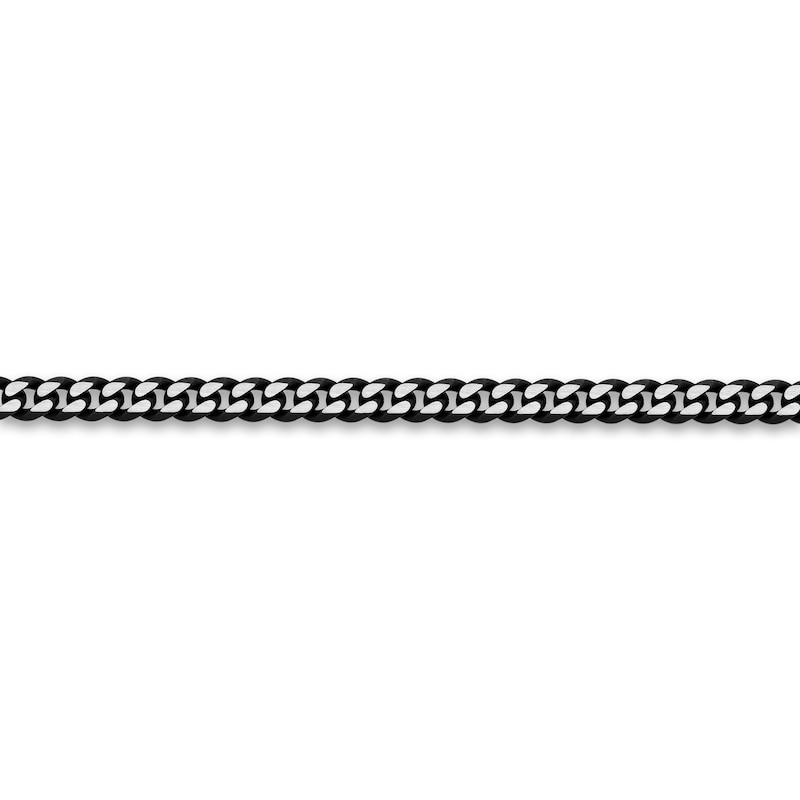 Solid Matte Curb Necklace Black Ion-Plated Stainless Steel 24