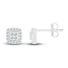 Thumbnail Image 2 of Diamond Halo Stud Earrings 1/5 ct tw Round 10K White Gold