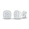 Thumbnail Image 1 of Diamond Halo Stud Earrings 1/4 ct tw Round 10K White Gold