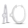 Thumbnail Image 1 of Diamond Hoop Earrings 1 ct tw Round 14K White Gold