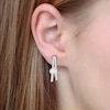 Thumbnail Image 1 of Diamond Hoop Earrings 1 ct tw Round 14K White Gold