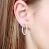 Thumbnail Image 1 of Diamond Hoop Earrings 1/2 ct tw Baguette 10K Yellow Gold