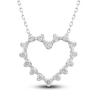 Thumbnail Image 1 of Diamond Heart Pendant Necklace 1/2 ct tw Round 10K White Gold