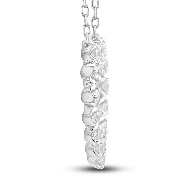 Main Image 2 of Diamond Heart Pendant Necklace 1/2 ct tw Round 10K White Gold