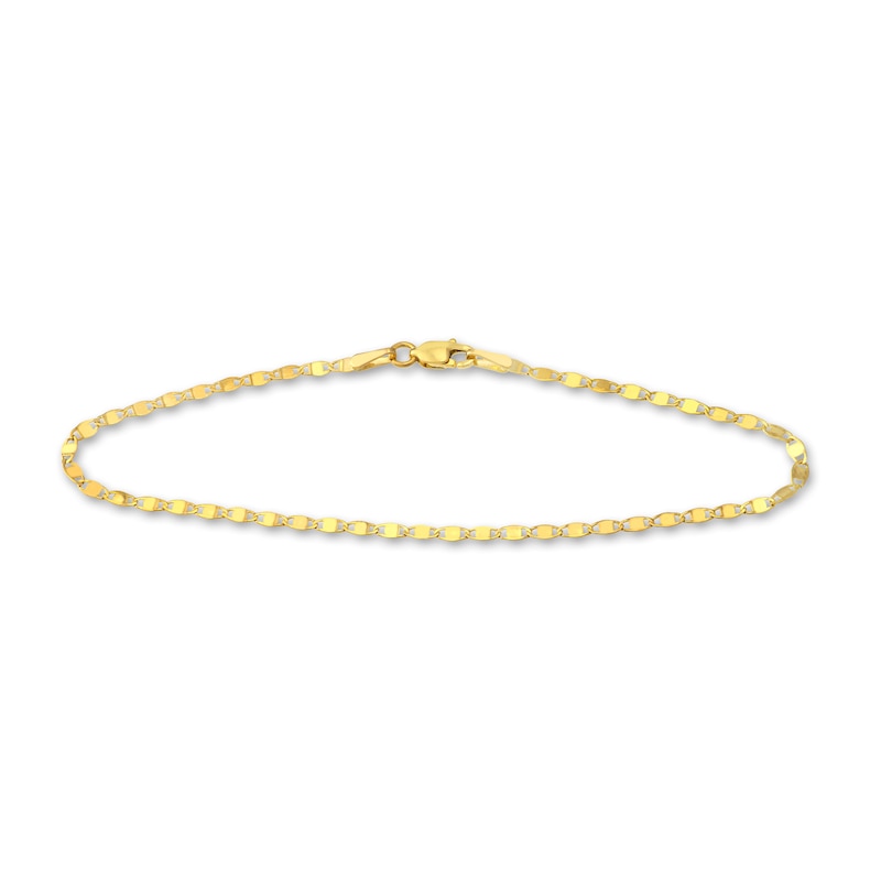 Main Image 1 of Diamond-Cut Solid Valentino Chain Bracelet 14K Yellow Gold 7.5"