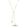 Thumbnail Image 1 of Double Circle Lariat Necklace 14K Yellow Gold 16"