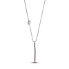 Thumbnail Image 1 of Marco Dal Maso Men's Long Red Leather Pendant Necklace Sterling Silver 26"