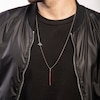 Thumbnail Image 3 of Marco Dal Maso Men's Long Red Leather Pendant Necklace Sterling Silver 26"