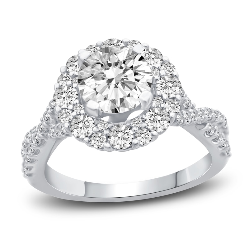 Diamond Engagement Ring 2-1/2 ct tw Round 14K White Gold