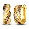 Thumbnail Image 1 of Le Vian Diamond Twisted Hoop Earrings 1/2 ct tw Round 14K Honey Gold