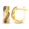 Thumbnail Image 2 of Le Vian Diamond Twisted Hoop Earrings 1/2 ct tw Round 14K Honey Gold
