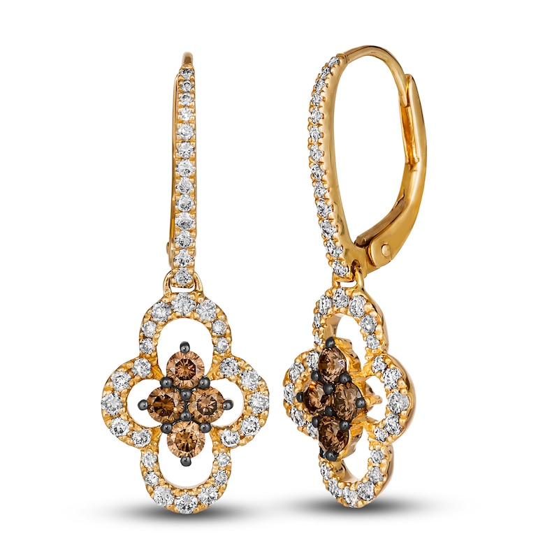 Main Image 1 of Le Vian Diamond Earrings 1-1/5 ct tw Round 14K Honey Gold