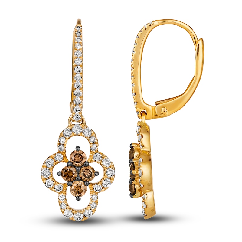 Le Vian Diamond Earrings 1-1/5 ct tw Round 14K Honey Gold