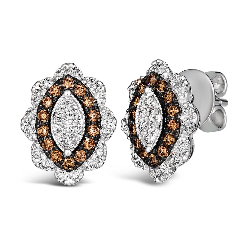 Main Image 1 of Le Vian Diamond Earrings 3/4 ct tw Round 14K Vanilla Gold