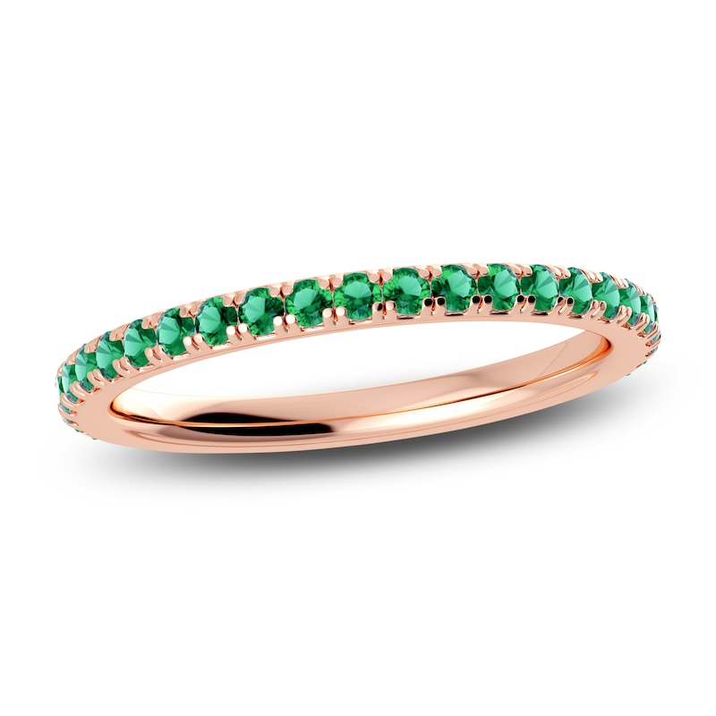 Main Image 1 of Juliette Maison Natural Emerald Eternity Ring 10K Rose Gold