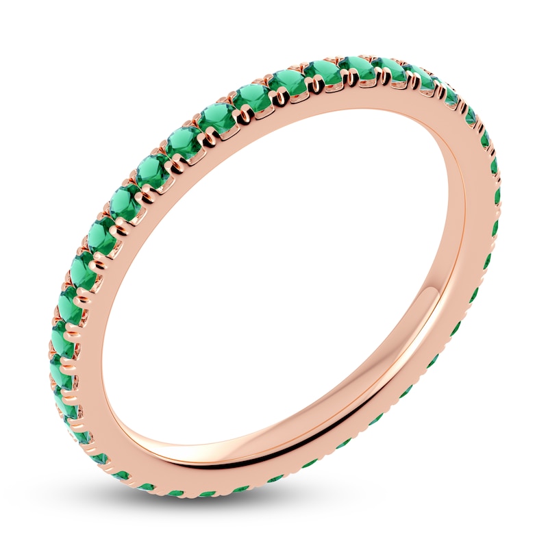 Main Image 2 of Juliette Maison Natural Emerald Eternity Ring 10K Rose Gold