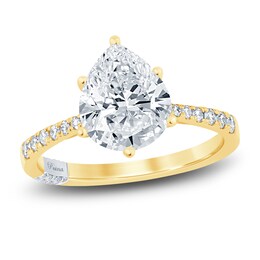 Pnina Tornai Diamond Engagement Ring 2-3/4 ct tw Pear/Round 14K Yellow Gold
