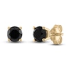 Thumbnail Image 1 of Black Diamond Solitaire Earrings 1/4 ct tw Round 10K Yellow Gold