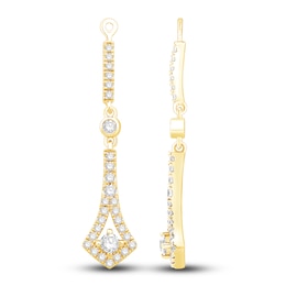 Diamond Dangle Earring Jackets 5/8 ct tw Round 14K Yellow Gold (Jacket Only)
